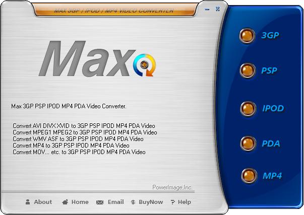 Click to view Max 3GP PSP IPOD PDA MP4 Video Converter 4.0 screenshot